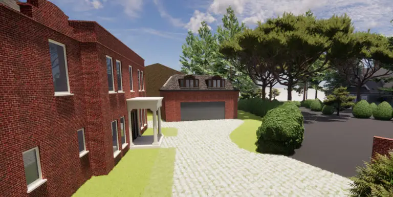 Architectural 3D model, CGI, Residential extension and garage conversion in Virginia water, Wentworth Estate, Surrey